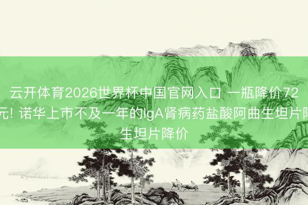 云开体育2026世界杯中国官网入口 一瓶降价7292元! 诺华上市不及一年的IgA肾病药盐酸阿曲生坦片降价