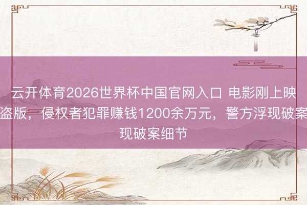 云开体育2026世界杯中国官网入口 电影刚上映就被盗版，侵权者犯罪赚钱1200余万元，警方浮现破案细节